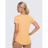 imageCRZ YOGA Pima Cotton Womens Short Sleeve Shirt Loose Yoga TShirt Casual Tee TopWood Color