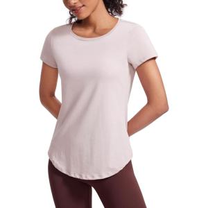 imageCRZ YOGA Pima Cotton Womens Short Sleeve Shirt Loose Yoga TShirt Casual Tee TopSmoky Blush