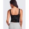 imageCRZ YOGA Womens Butterluxe Double Lined Square Neck Tank Tops Sleeveless Workout Cropped Tight Shirts Fitted Casual Crop TankBlack Tie Dye Flowers