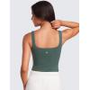 imageCRZ YOGA Womens Butterluxe Double Lined Square Neck Tank Tops Sleeveless Workout Cropped Tight Shirts Fitted Casual Crop TankDark Forest Green