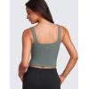 imageCRZ YOGA Womens Butterluxe Double Lined Square Neck Tank Tops Sleeveless Workout Cropped Tight Shirts Fitted Casual Crop TankGrey Sage