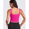 imageCRZ YOGA Womens Butterluxe Double Lined Square Neck Tank Tops Sleeveless Workout Cropped Tight Shirts Fitted Casual Crop TankHibiscus Purple