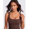 imageCRZ YOGA Womens Butterluxe Double Lined Square Neck Tank Tops Sleeveless Workout Cropped Tight Shirts Fitted Casual Crop TankTaupe