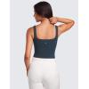 imageCRZ YOGA Womens Butterluxe Double Lined Square Neck Tank Tops Sleeveless Workout Cropped Tight Shirts Fitted Casual Crop TankTrue Navy