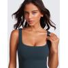 imageCRZ YOGA Womens Butterluxe Double Lined Square Neck Tank Tops Sleeveless Workout Cropped Tight Shirts Fitted Casual Crop TankTrue Navy