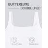 imageCRZ YOGA Womens Butterluxe Double Lined Square Neck Tank Tops Sleeveless Workout Cropped Tight Shirts Fitted Casual Crop TankWhite