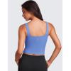 imageCRZ YOGA Womens Butterluxe Double Lined Square Neck Tank Tops Sleeveless Workout Cropped Tight Shirts Fitted Casual Crop TankWild Indigo