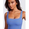 imageCRZ YOGA Womens Butterluxe Double Lined Square Neck Tank Tops Sleeveless Workout Cropped Tight Shirts Fitted Casual Crop TankWild Indigo