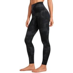 imageCRZ YOGA Super High Waisted Butterluxe Workout Leggings 28 Over Belly Buttery Soft Full Length Yoga Pants for WomenBlack Tie Dye Flowers