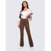 imageCRZ YOGA 4Way Stretch Flare Womens Pants Tall 31quot Dress Work Casual High Waisted Lounge Pants with Zip PocketsCoffee Brown