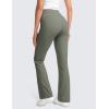 imageCRZ YOGA 4Way Stretch Flare Womens Pants Tall 31quot Dress Work Casual High Waisted Lounge Pants with Zip PocketsGrey Sage
