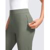 imageCRZ YOGA 4Way Stretch Flare Womens Pants Tall 31quot Dress Work Casual High Waisted Lounge Pants with Zip PocketsGrey Sage