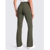imageCRZ YOGA 4Way Stretch Flare Womens Pants Tall 31quot Dress Work Casual High Waisted Lounge Pants with Zip PocketsOlive Green