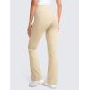 imageCRZ YOGA 4Way Stretch Flare Womens Pants Tall 31quot Dress Work Casual High Waisted Lounge Pants with Zip PocketsTan Milkshake