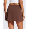 imageCRZ YOGA Butterluxe Skirts for Women High Waisted A Line Tennis Golf Athletic Casual Skorts with PocketsCoffee Brown