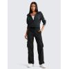 imageCRZ YOGA Lightweight Casual Cargo Pants for Women 30quot Adjustable Ruched Straight Leg Work Travel Workout Athletic Hiking PantBlack