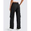 imageCRZ YOGA Lightweight Casual Cargo Pants for Women 30quot Adjustable Ruched Straight Leg Work Travel Workout Athletic Hiking PantBlack