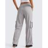 imageCRZ YOGA Lightweight Casual Cargo Pants for Women 30quot Adjustable Ruched Straight Leg Work Travel Workout Athletic Hiking PantDark Chrome