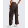 imageCRZ YOGA Lightweight Casual Cargo Pants for Women 30quot Adjustable Ruched Straight Leg Work Travel Workout Athletic Hiking PantHot Fudge Brown