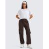 imageCRZ YOGA Lightweight Casual Cargo Pants for Women 30quot Adjustable Ruched Straight Leg Work Travel Workout Athletic Hiking PantHot Fudge Brown