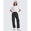imageCRZ YOGA Lightweight Casual Cargo Pants for Women 30quot Adjustable Ruched Straight Leg Work Travel Workout Athletic Hiking PantInk Gray