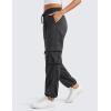 imageCRZ YOGA Lightweight Casual Cargo Pants for Women 30quot Adjustable Ruched Straight Leg Work Travel Workout Athletic Hiking PantInk Gray