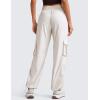 imageCRZ YOGA Lightweight Casual Cargo Pants for Women 30quot Adjustable Ruched Straight Leg Work Travel Workout Athletic Hiking PantMilky White Bone