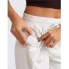 imageCRZ YOGA Lightweight Casual Cargo Pants for Women 30quot Adjustable Ruched Straight Leg Work Travel Workout Athletic Hiking PantMilky White Bone