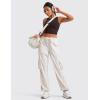 imageCRZ YOGA Lightweight Casual Cargo Pants for Women 30quot Adjustable Ruched Straight Leg Work Travel Workout Athletic Hiking PantMilky White Bone