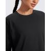 imageCRZ YOGA Lightweight Pullover Sweatshirt for Women Long Sleeve Soft Casual Crewneck Tops Basic Workout Fall Sweat ShirtsBlack