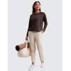 imageCRZ YOGA Lightweight Pullover Sweatshirt for Women Long Sleeve Soft Casual Crewneck Tops Basic Workout Fall Sweat ShirtsHot Fudge Brown