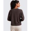 imageCRZ YOGA Lightweight Pullover Sweatshirt for Women Long Sleeve Soft Casual Crewneck Tops Basic Workout Fall Sweat ShirtsHot Fudge Brown