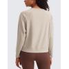 imageCRZ YOGA Lightweight Pullover Sweatshirt for Women Long Sleeve Soft Casual Crewneck Tops Basic Workout Fall Sweat ShirtsMojave Tan