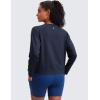 imageCRZ YOGA Lightweight Pullover Sweatshirt for Women Long Sleeve Soft Casual Crewneck Tops Basic Workout Fall Sweat ShirtsNavy