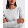 imageCRZ YOGA Lightweight Pullover Sweatshirt for Women Long Sleeve Soft Casual Crewneck Tops Basic Workout Fall Sweat ShirtsPlatinum Grey