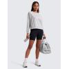 imageCRZ YOGA Lightweight Pullover Sweatshirt for Women Long Sleeve Soft Casual Crewneck Tops Basic Workout Fall Sweat ShirtsPlatinum Grey