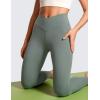 imageCRZ YOGA Womens Butterluxe Cross Waist Workout Leggings 28quot  V Crossover High Waisted Gym Athletic Yoga LeggingsGrey Sage