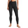 imageCRZ YOGA Womens Butterluxe Cross Waist Workout Leggings 28quot  V Crossover High Waisted Gym Athletic Yoga LeggingsBlack