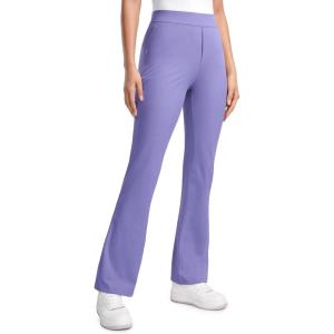 imageCRZ YOGA 4Way Stretch Flare Womens Pants Tall 31quot Dress Work Casual High Waisted Lounge Pants with Zip PocketsDark Lavender Purple