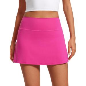 imageCRZ YOGA Butterluxe Skirts for Women High Waisted A Line Tennis Golf Athletic Casual Skorts with PocketsHibiscus Purple
