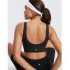 imageCRZ YOGA Butterluxe Womens VNeck Longline Sports Bra  U Back Wireless Yoga Low Impact Padded Crop TopBlack