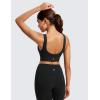 imageCRZ YOGA Butterluxe Womens VNeck Longline Sports Bra  U Back Wireless Yoga Low Impact Padded Crop TopBlack