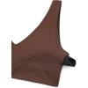 imageCRZ YOGA Butterluxe Womens VNeck Longline Sports Bra  U Back Wireless Yoga Low Impact Padded Crop TopCoffee Brown