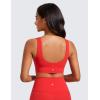 imageCRZ YOGA Butterluxe Womens VNeck Longline Sports Bra  U Back Wireless Yoga Low Impact Padded Crop TopDeep Red