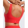 imageCRZ YOGA Butterluxe Womens VNeck Longline Sports Bra  U Back Wireless Yoga Low Impact Padded Crop TopDeep Red