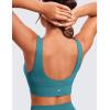 imageCRZ YOGA Butterluxe Womens VNeck Longline Sports Bra  U Back Wireless Yoga Low Impact Padded Crop TopGreen Jade