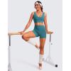 imageCRZ YOGA Butterluxe Womens VNeck Longline Sports Bra  U Back Wireless Yoga Low Impact Padded Crop TopGreen Jade