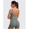 imageCRZ YOGA Butterluxe Womens VNeck Longline Sports Bra  U Back Wireless Yoga Low Impact Padded Crop TopGrey Sage
