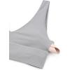 imageCRZ YOGA Butterluxe Womens VNeck Longline Sports Bra  U Back Wireless Yoga Low Impact Padded Crop TopGull Gray