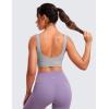 imageCRZ YOGA Butterluxe Womens VNeck Longline Sports Bra  U Back Wireless Yoga Low Impact Padded Crop TopGull Gray